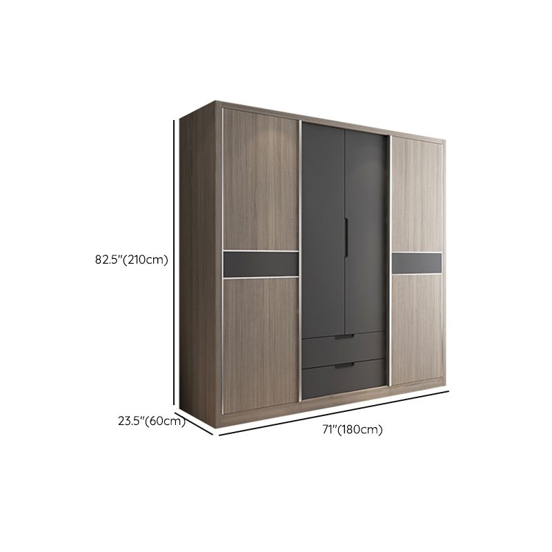 Sliding Contemporary Wardrobe Armoire Wooden Storage Cabinet with Shelves