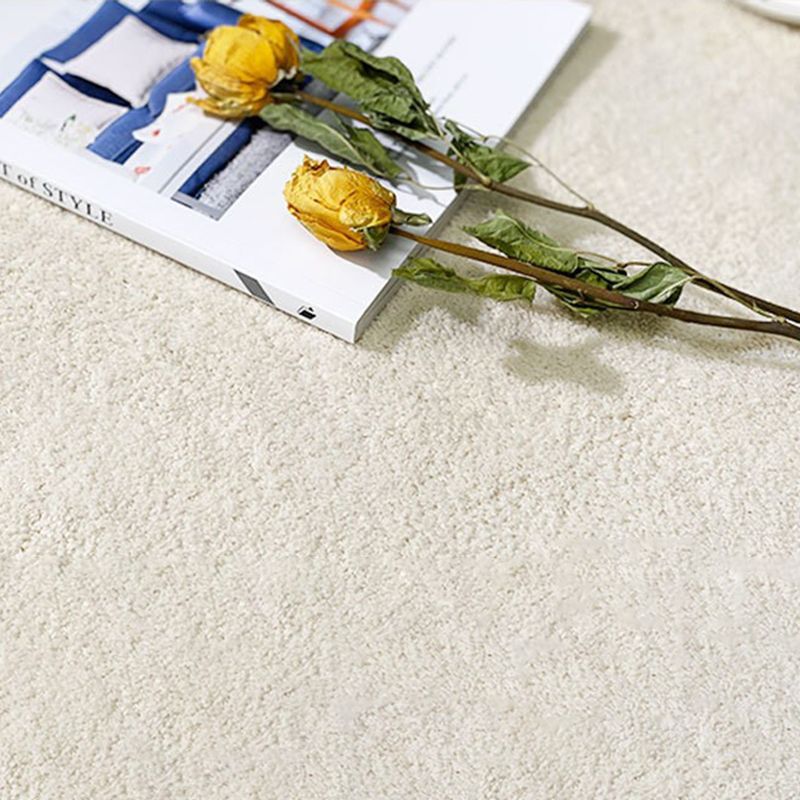 Villus Solid Color Rug Living Room Rectangle Shape Carpet Polyester Washable Area Rug