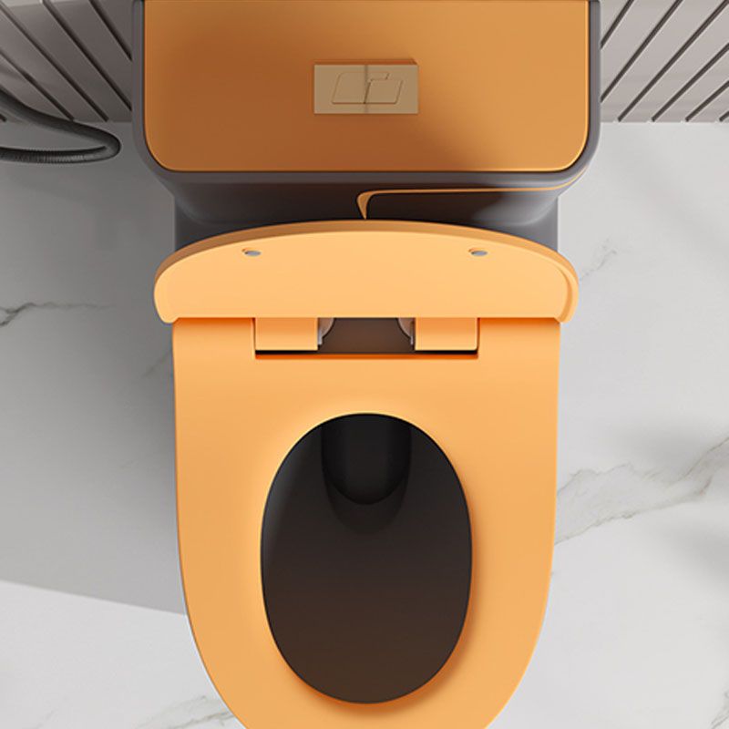 Orange Household Toilet Siphon Jet Toilet All-In-One Ceramic Toilet