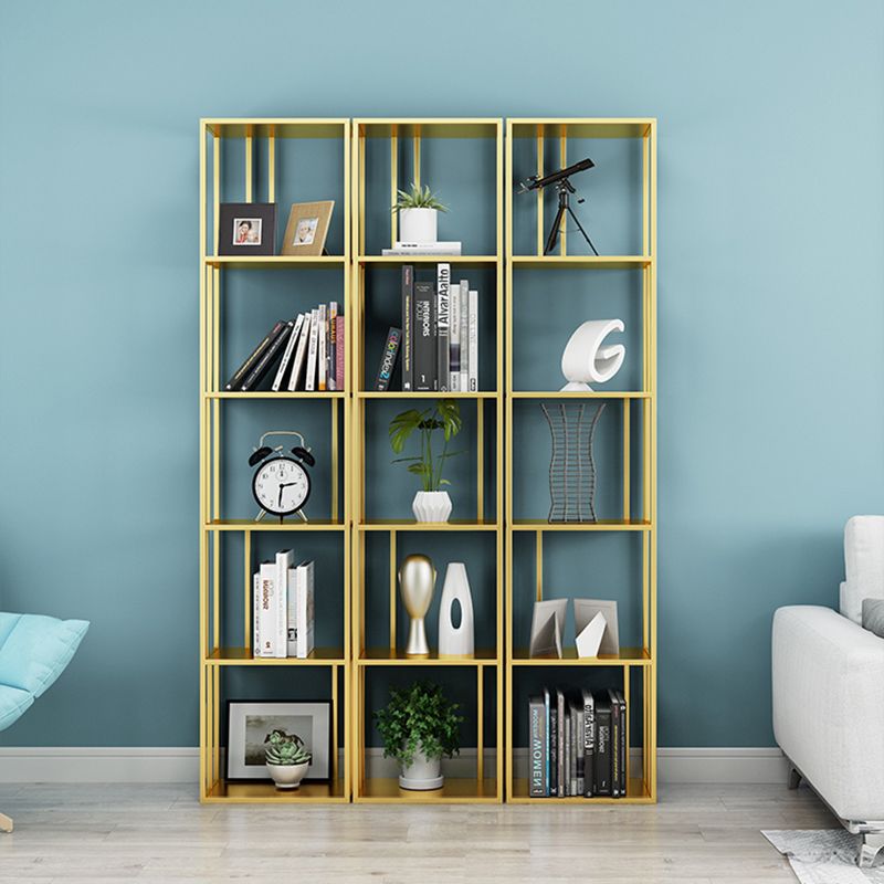 Glam Shelves Included Bookcase Standard Metal Open Back Bookshelf
