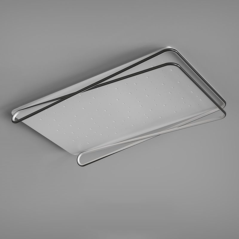 Geometry Shape LED Ceiling Lamp Modern Aluminum 2 Lights Flush Mount for Living Room