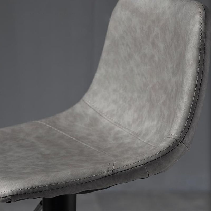 Contemporary Liftable Bar-stool Low Back Bar Stool with Metal Legs