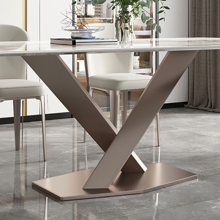 Nordic Sintered Stone Top Dining Set Rectangle 1/4/5/7 Pieces Dining Room Table Set