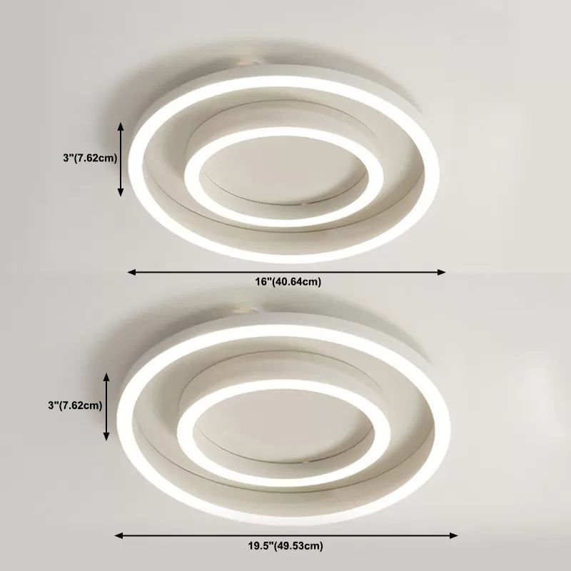 Moderno LED de techo de la luz de techo de los círculos blancos de techo con la pala de metal