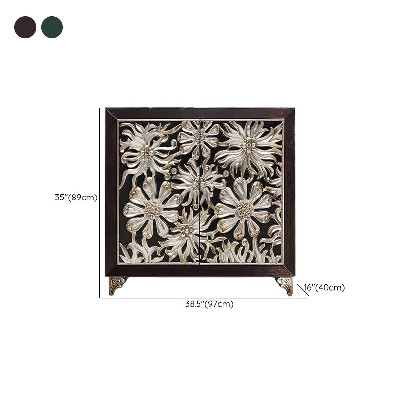 Glam Style Adjustable Shelving Sideboard Wood Cabinets Buffet Table