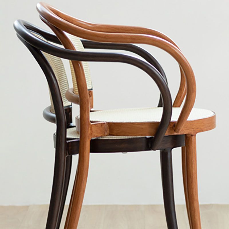 Scandinavian Arm Open Back Chairs for Home Wood Dining Chairs