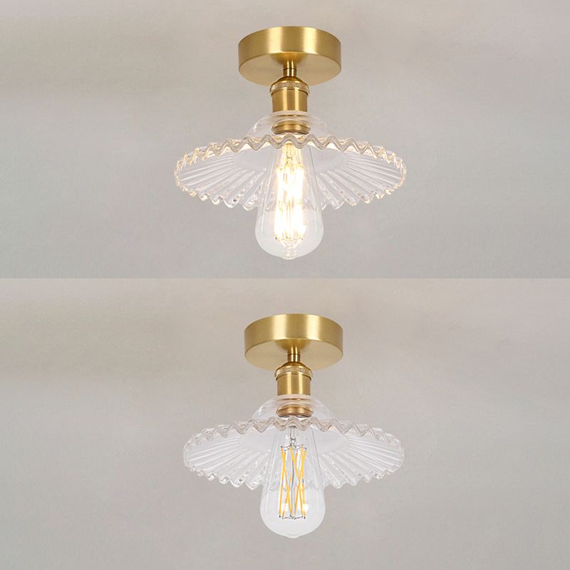 Éclairage semi-encastré évasé en verre, style simple, pour allée