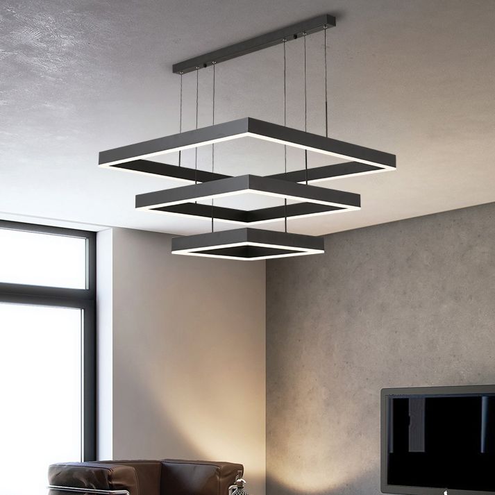 New Modern Metal LED Hanging Lamp Kit Three-tier Pendant Lighting Fixtures for Living Room