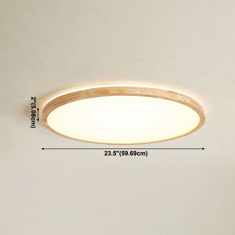 Plafoniera moderna a LED in legno con montaggio a incasso rotondo