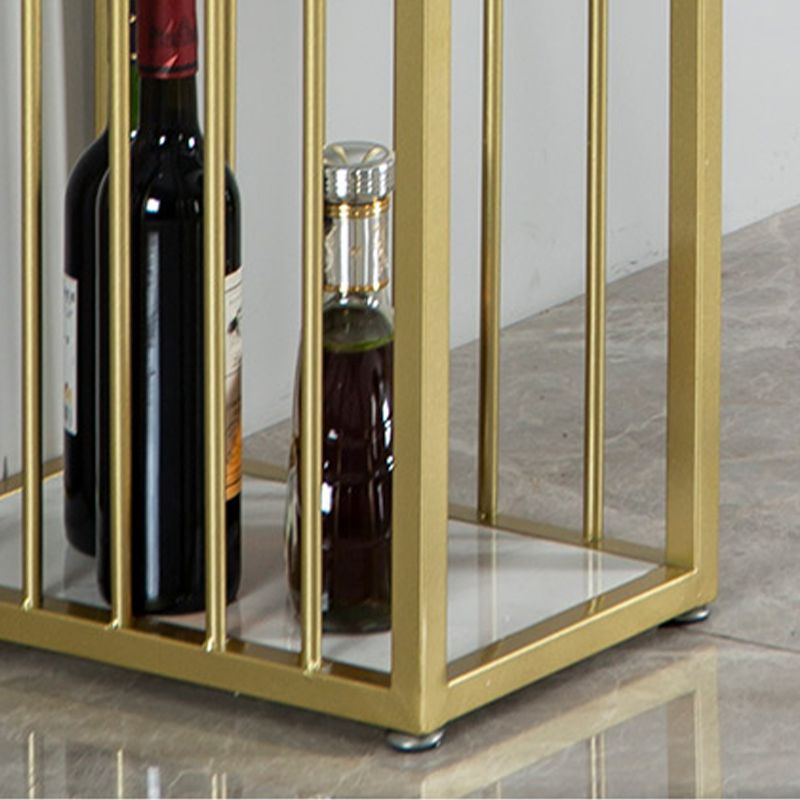 Marble Bar Table Double Pedestal Dining Table with Storage Shelves