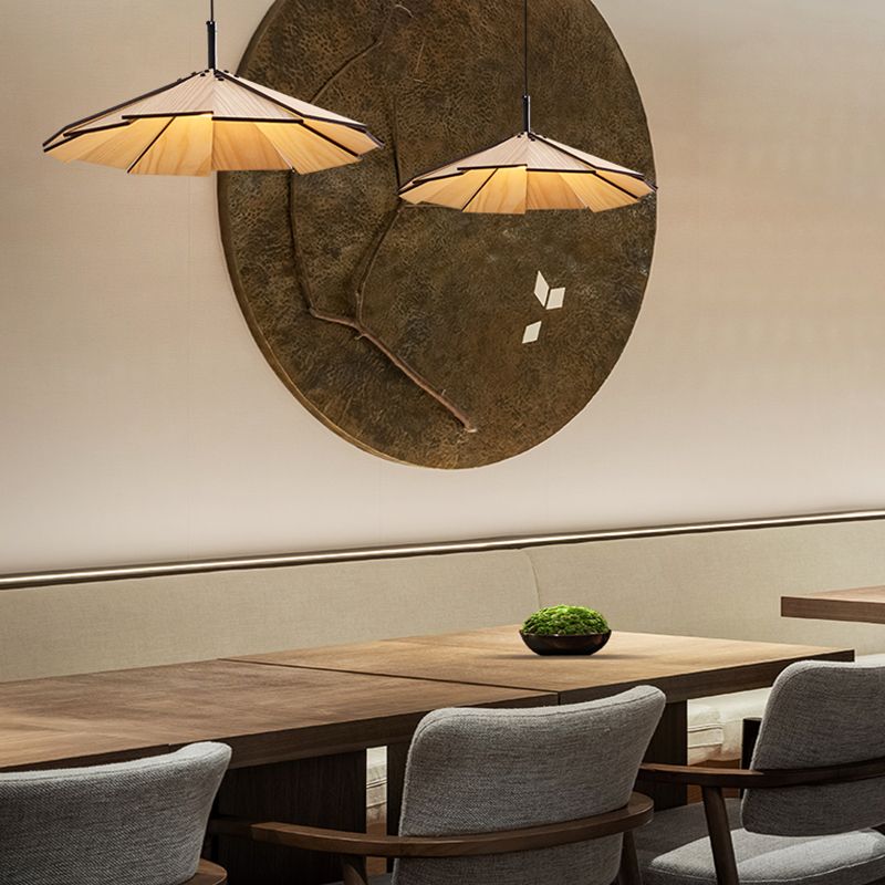 1-licht houten hangende lamp naar beneden verlichting eenvoudige kegelvorm hanger verlichtingsarmatuur