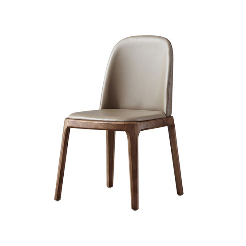 Silla auxiliar industrial de cuero para el hogar, silla de comedor Parsons con acabado mate (juego de 2)