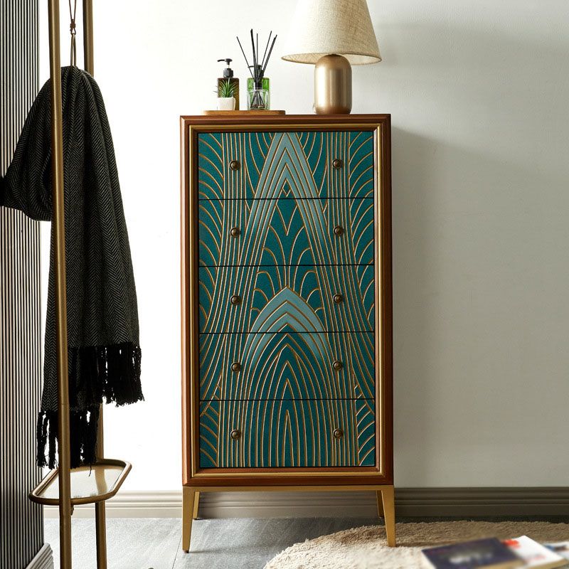 Luxurious Buffet Table Gold Frame Multi Drawer Dining Table for Living Room