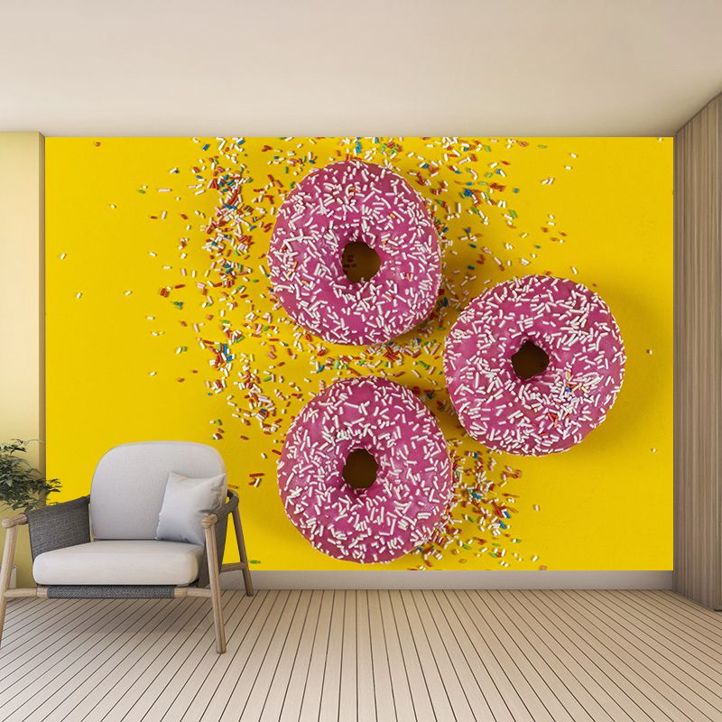 Tasty Donut Wall Mural Decal Modern Decorative for Dessert Shop,Personalized Size