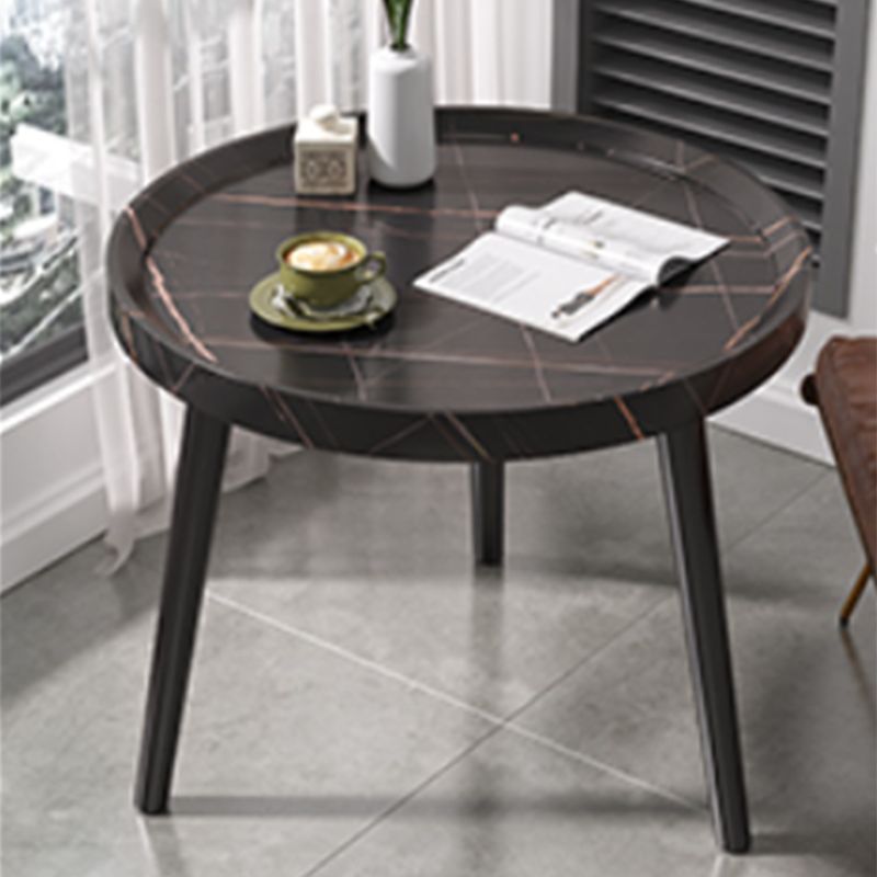 Transitional Round Tray Top Side Table Wood Tripod End Table for Living Room