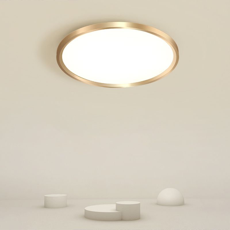 Lampada da incasso a soffitto circolare per camera da letto, lampada da incasso a LED in acrilico semplicità in oro