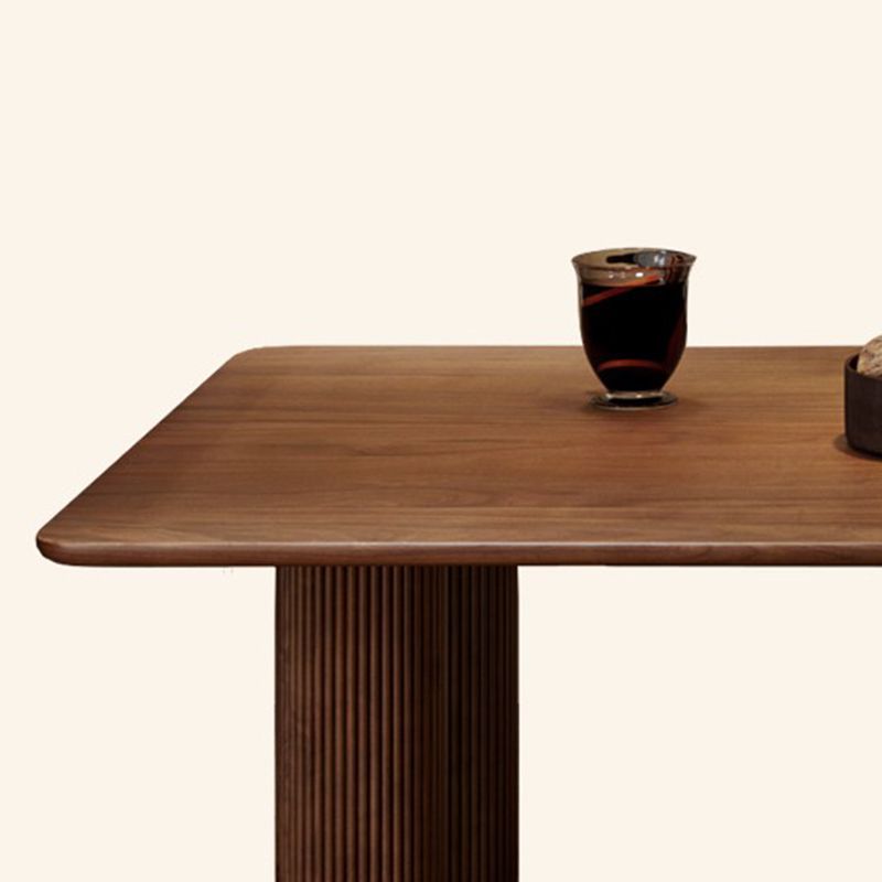 Free Form Dining Table Modern 3 Legs Wood Color Fixed Table of Solid Wood