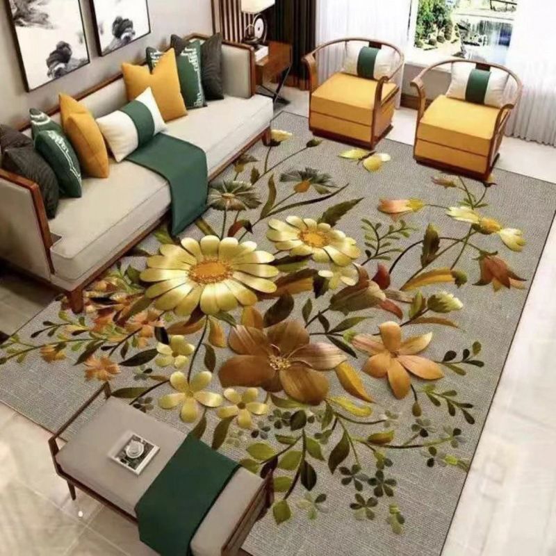 Red Luxury Carpet Polyester Graphic Carpet Stain Resistant Carpet for Home Decor