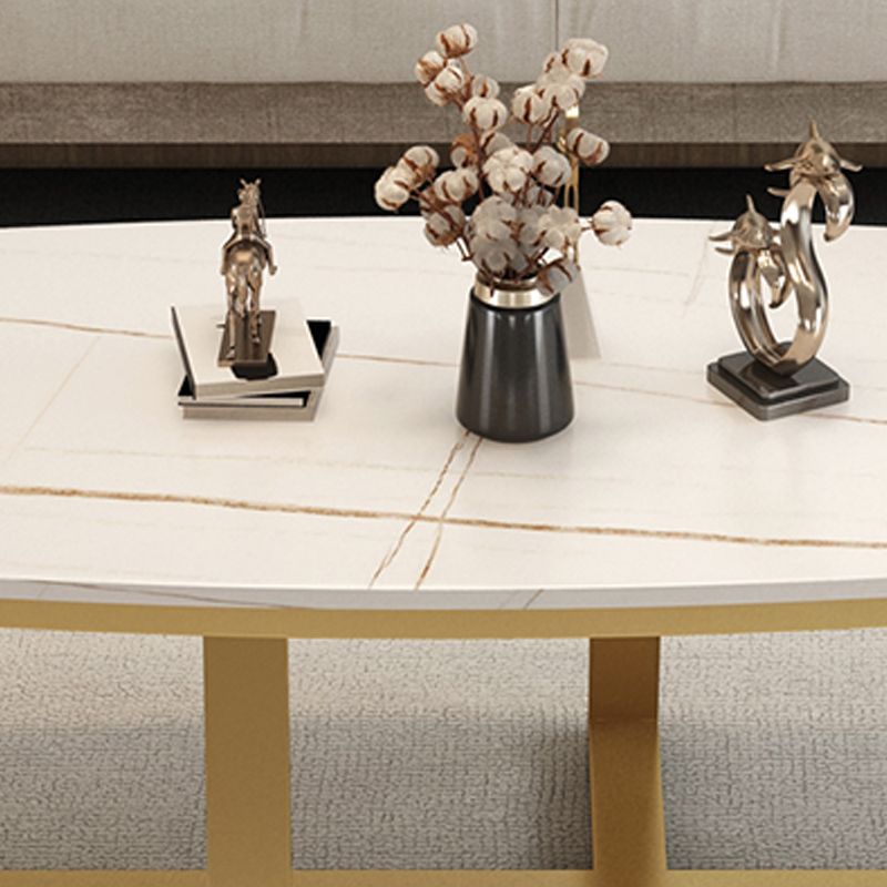 Frame Stone Top Cocktail Table Glam 1 Single Coffee Table - 17.72" H