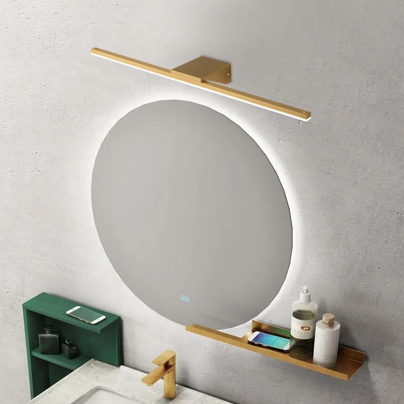 Lumière LED linéaire Lumière postmoderne de style baignoire acrylique Vanité de paroi de bain en laiton
