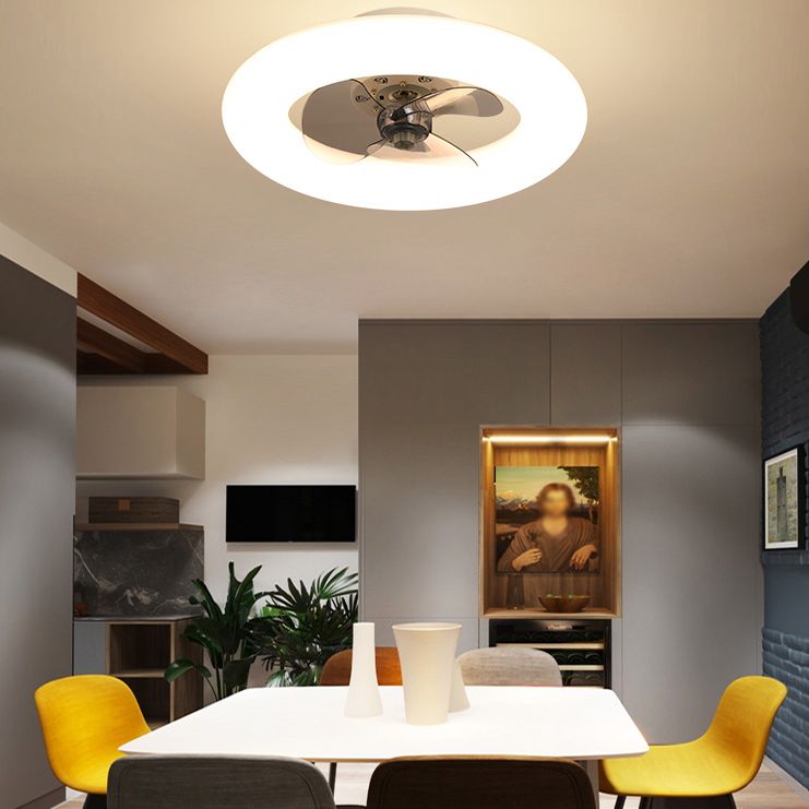 Einfacher stilvoller Donut -förmiger Lüfterlampe Acryl -Esszimmer LED SEMI BUSH Deckenleuchte