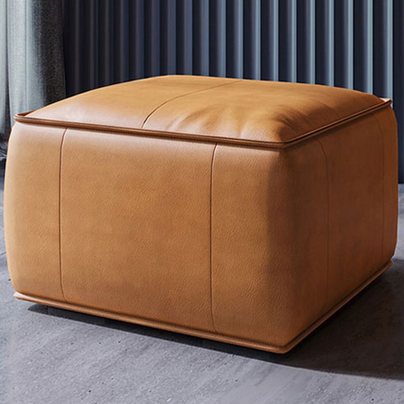 Modern Square Arm Sectionals Sofa, Genuine Leather Sectional Couch