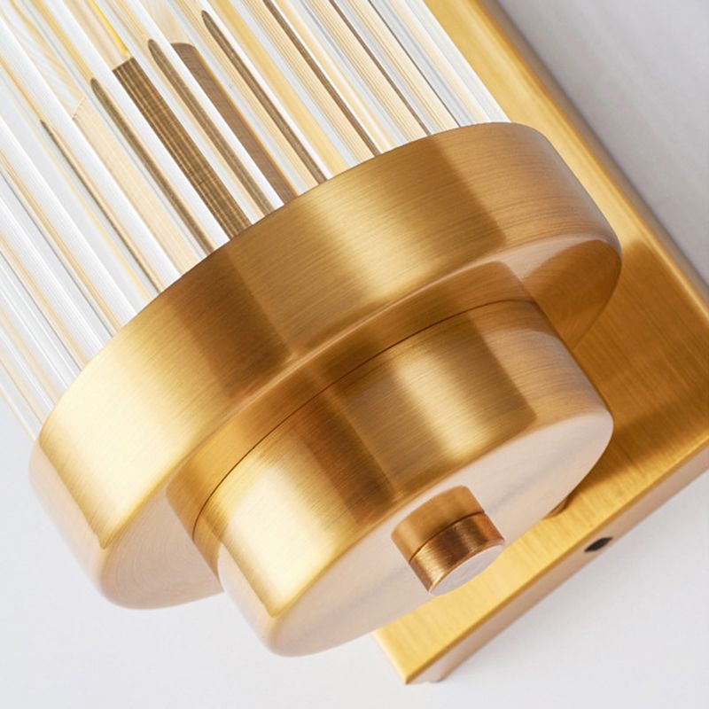 Glass Geometric Shape Sconce Light Modern-Style 2 Lights Wall Light Fixtures in Gold