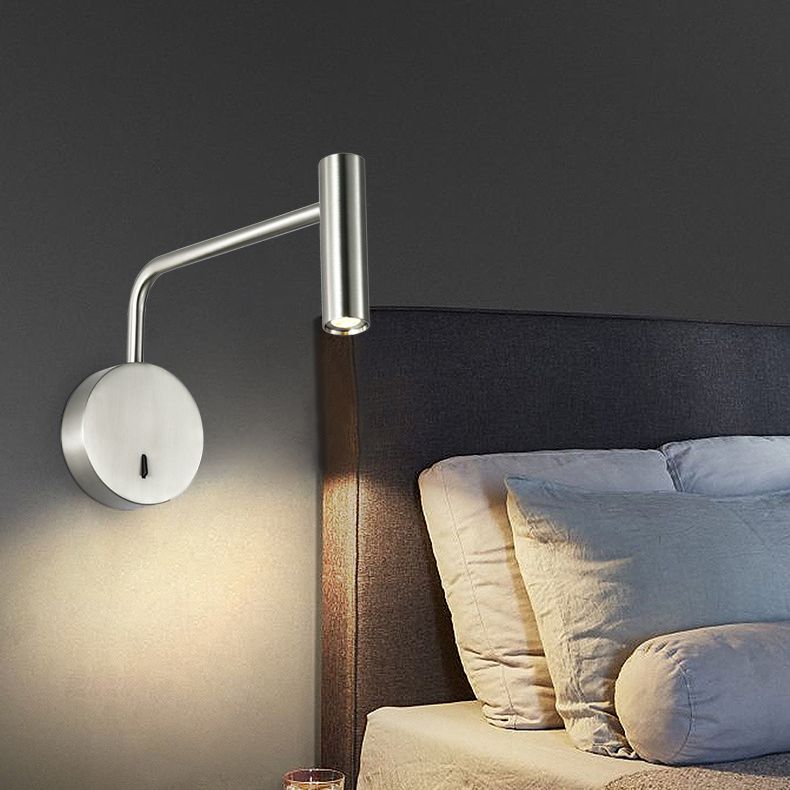 Lámpara de noche de simplicidad nórdica lámpara de diseño de diseño cilíndrico de diseño cilíndrico lámpara de aplano ajustable para dormitorio
