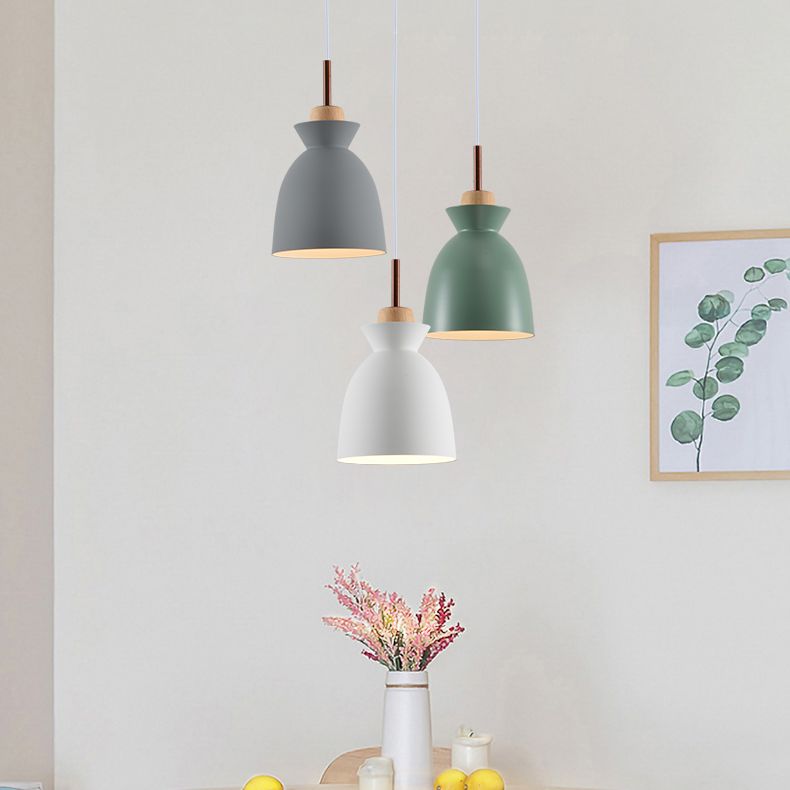 Shaded Dinning Room Ceiling Pendant Lamp Metal Nordic Style Pendant Light Fixture