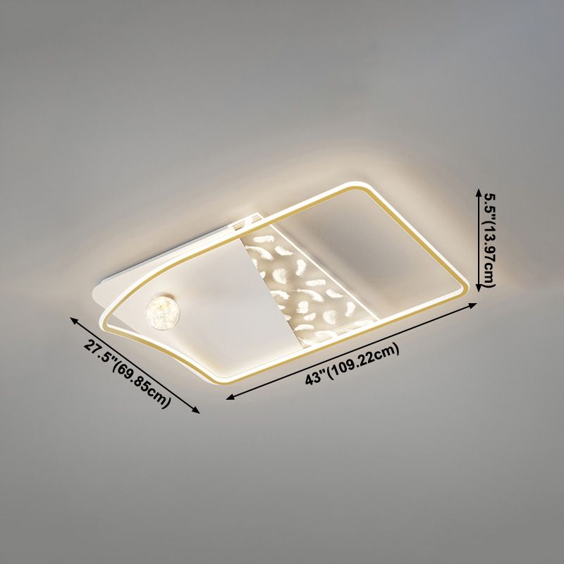 Plafonnier LED moderne et créatif en plumes, 3 lumières en fer, pour salon et chambre à coucher