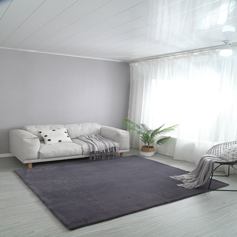 Beige Modern Carpet Polyester Pure Color Carpet Washable Carpet for Living Room