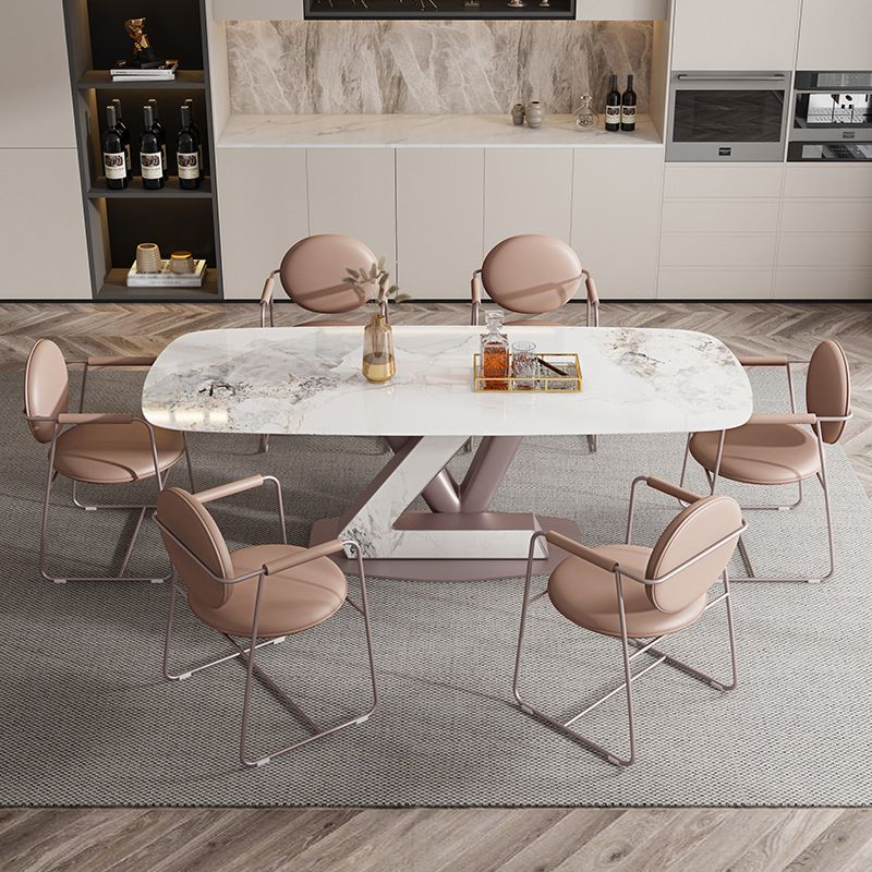 Modern Sintered Stone Dining Table Set 1/2/5/7 Pieces Rectangle Dining Set