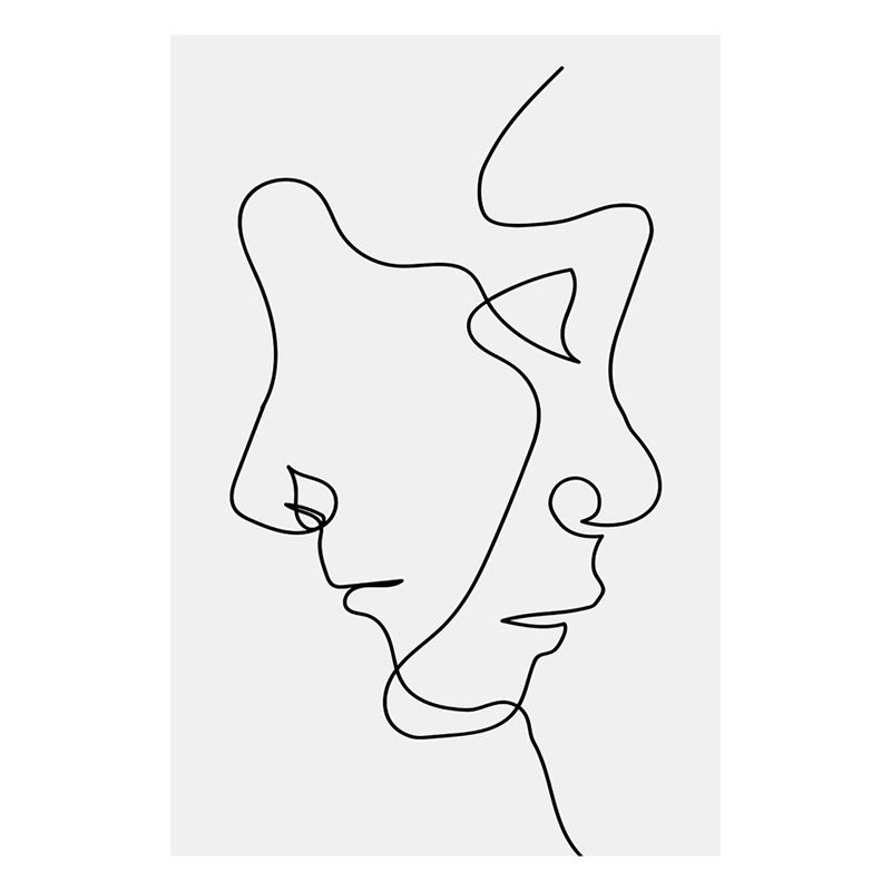 Line Art Rug Rectangle Shape Stain Resistant Rug for Home Decor