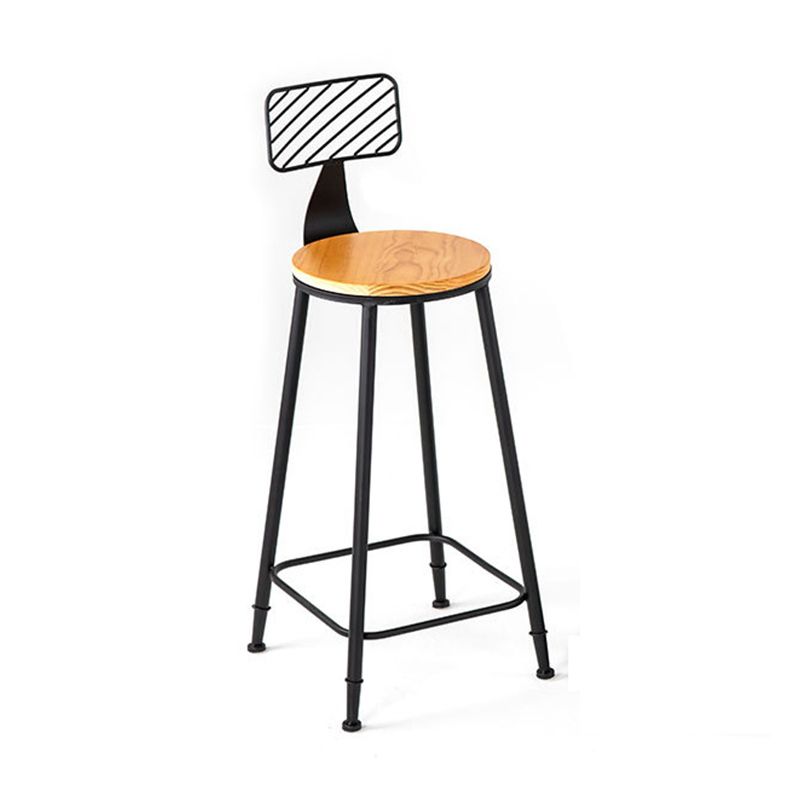 Industrial Style Barstool Metal and Wood Bar Stool for Dining Room 1 Pcs