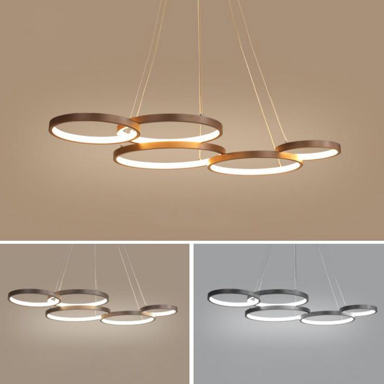 Metalen ringverhangverlichting Moderne stijl Multi -lichten kroonluchter lamp