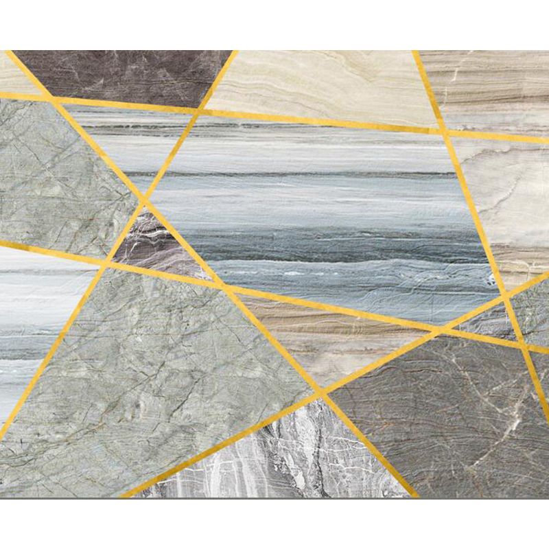 Pastel Color Graphic Mural Decal Moisture Resistant Modern Bathroom Wall Covering