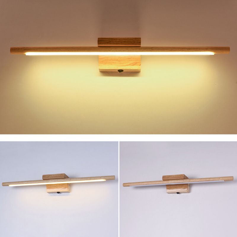 Dressing Table Decoration Vanity Wall Light Wooden LED Vanity Light Bar for Bathroom