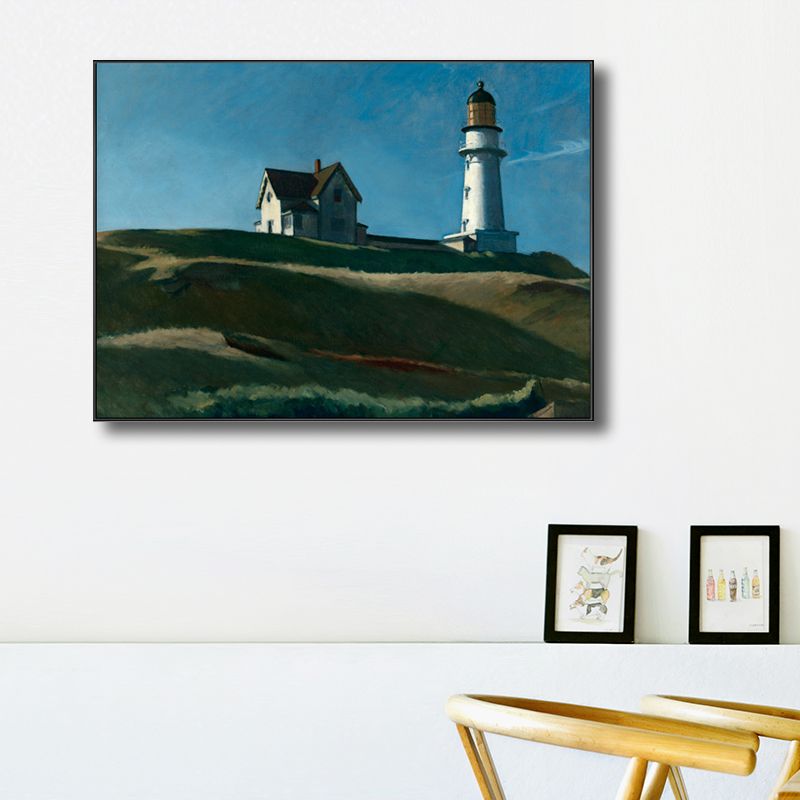 Europe Village Landscape Canvas Art Textured Rustic Living Room Wall Decor in Soft Color