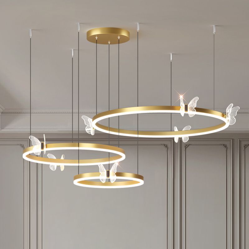 Circular Chandelier Lighting Fixtures Modern Metal Chandelier Lamp