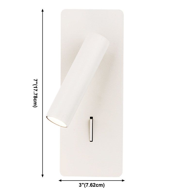 Modern Creative LED Wall Sconce Iron Rectangular Reading Wall Lamp with Aluminium Shade
