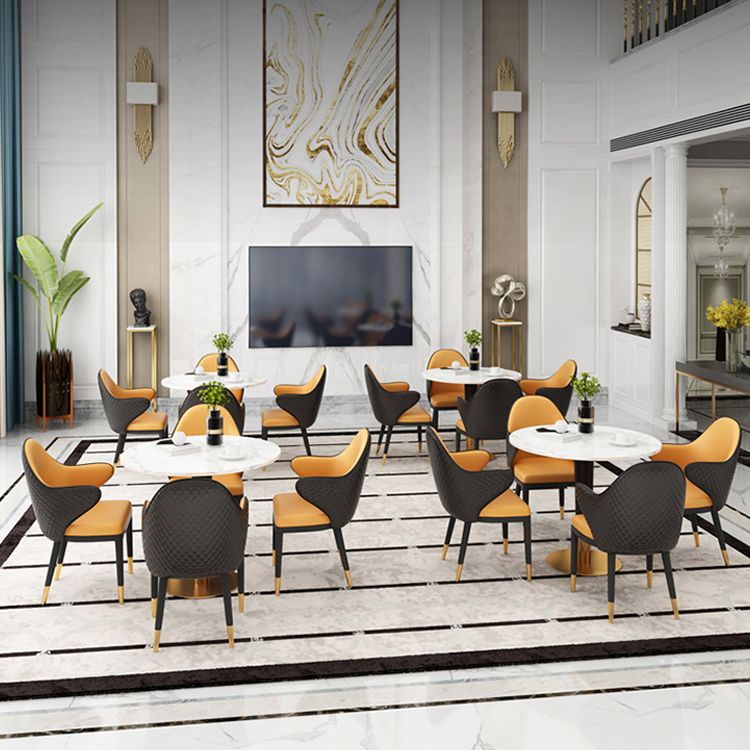 Glam 1/2/3/4/5 Pieces Round Furniture Sintered Stone Standard Height Dining Room Table Set