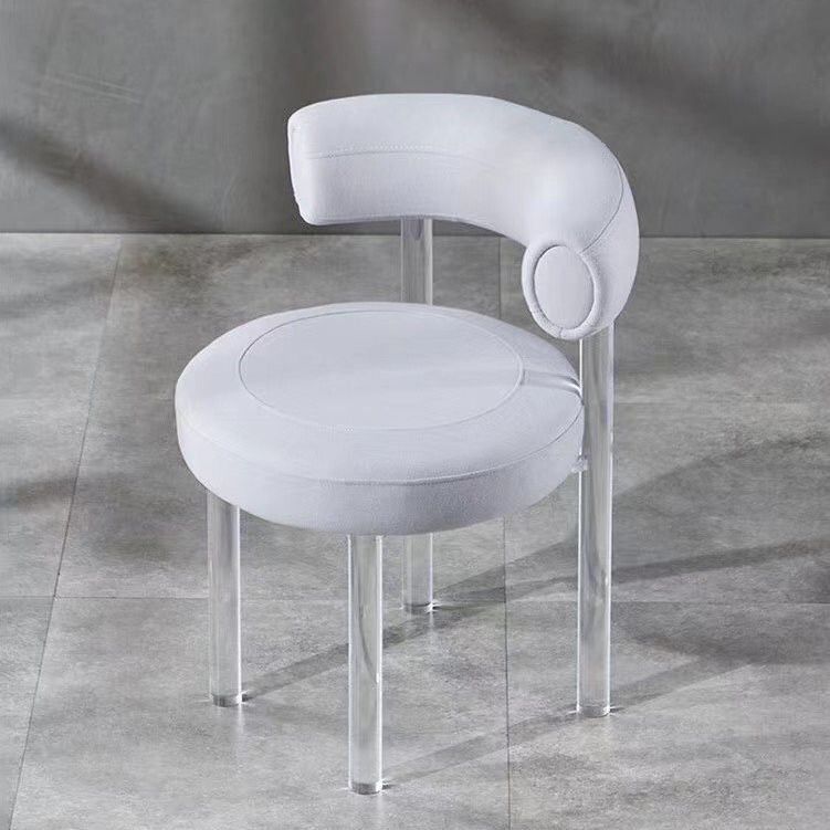 Contemporary Upholstered and Acrylic Dining Side Chair for Kitchen