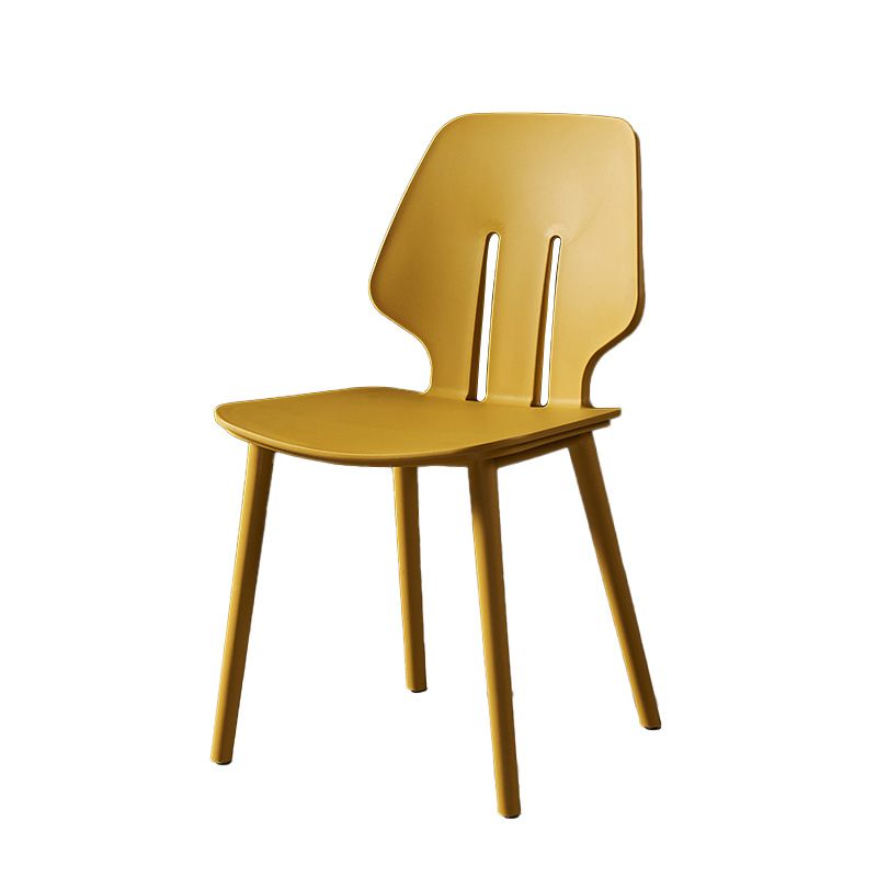 Chaises de salle à manger scandinaves sans accoudoirs Chaises d'appoint en plastique (Ensemble de 4)
