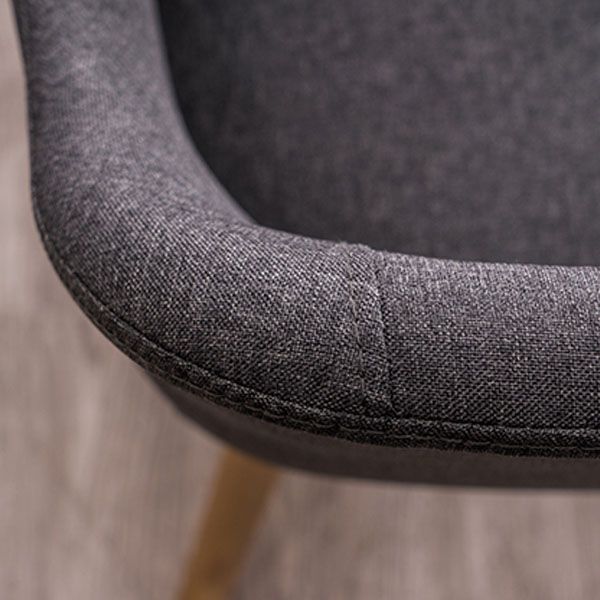 Contemporary Beech Solid Back Arm Chair Matte Finish Upholstered Dining Chair
