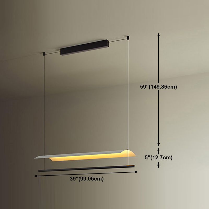 Moderne Geometry Island Leuchte weiße LED -Restaurant Hanging Lampe