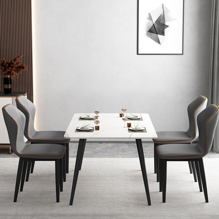 Silla lateral casera escandinava tapizada con respaldo mate Silla de comedor