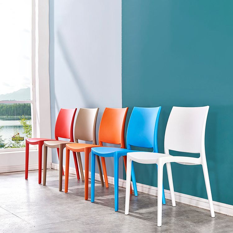 Modern Contemporary Plastic Side Chairs Multicolor Open Back Side Chair Set
