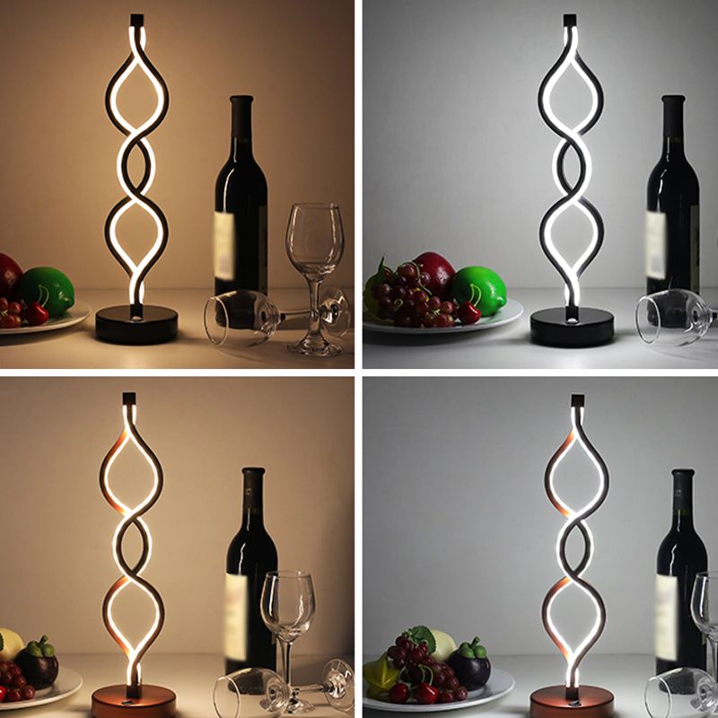 Linear Nightstand Lamp Contemporary Metal Nightstand Lamps for Bedroom and Club