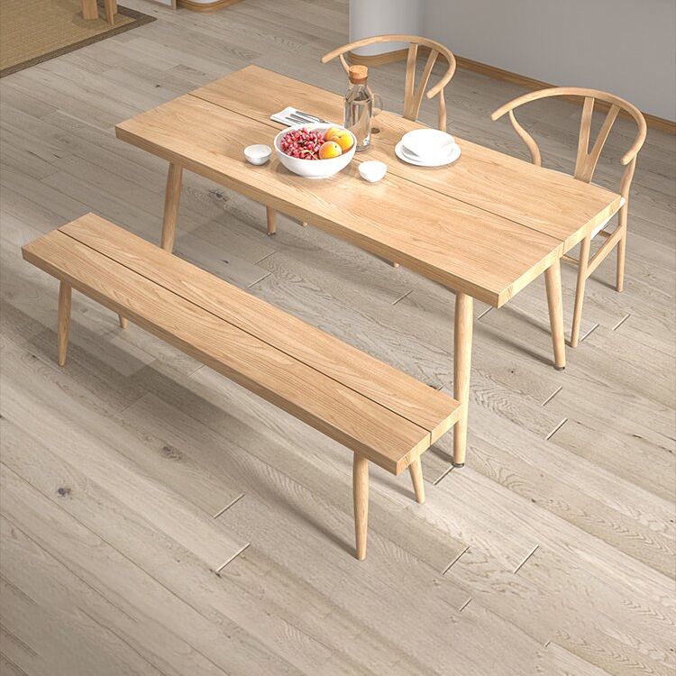 Modern 1/2/4 Pieces Beige Dinette Set Ash Wood Rectangle Dining Table Set