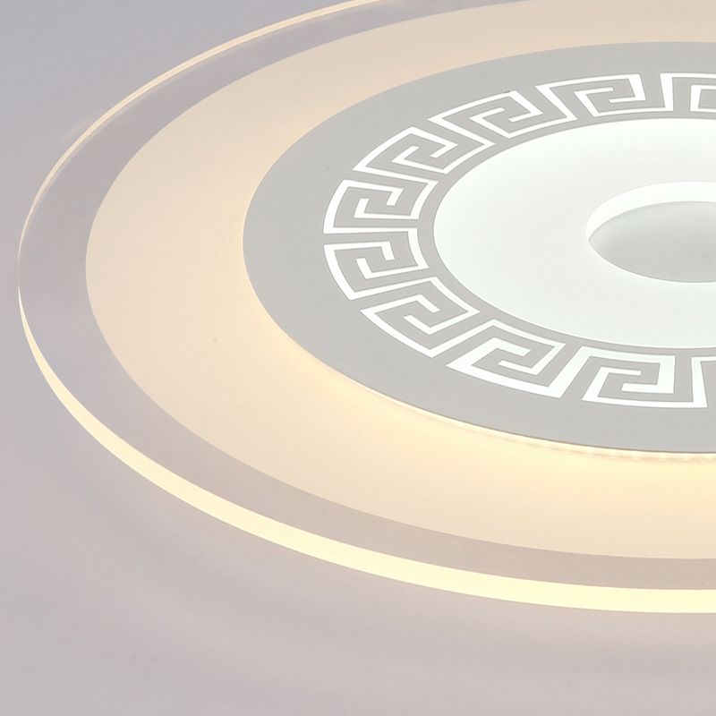 Lámpara empotrada LED de disco blanco de 16 "/19,5"/23,5 "W montaje empotrado de techo acrílico ultrafino de estilo chino en luz blanca/cálida